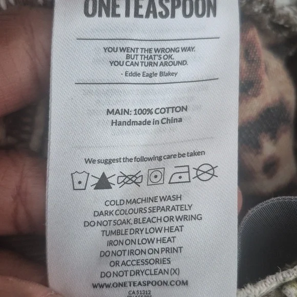 One Teaspoon Vanguard skirt 24 Olive camo-leopard High-low Distressed Denim Mini - Picture 8 of 9